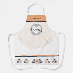 Delantal Floral Floral Feminine Peach Blossom Bridesmaid Ap
