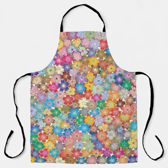 Delantal Floral flowers background pattern (Anverso)
