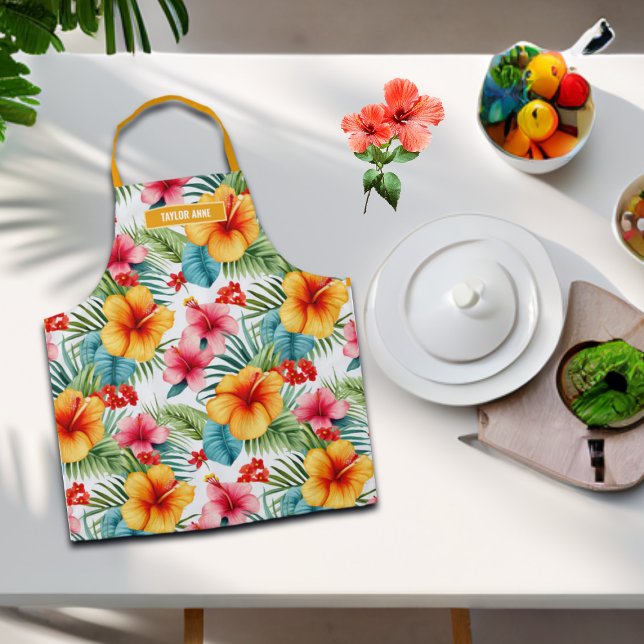 Delantal Floral hawaiana de color personalizado (Subido por el creador)