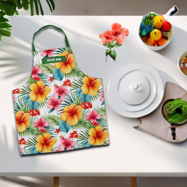 Delantal Floral hawaiana de color personalizado (Subido por el creador)