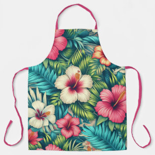 Delantal Floral hawaiano/tropical