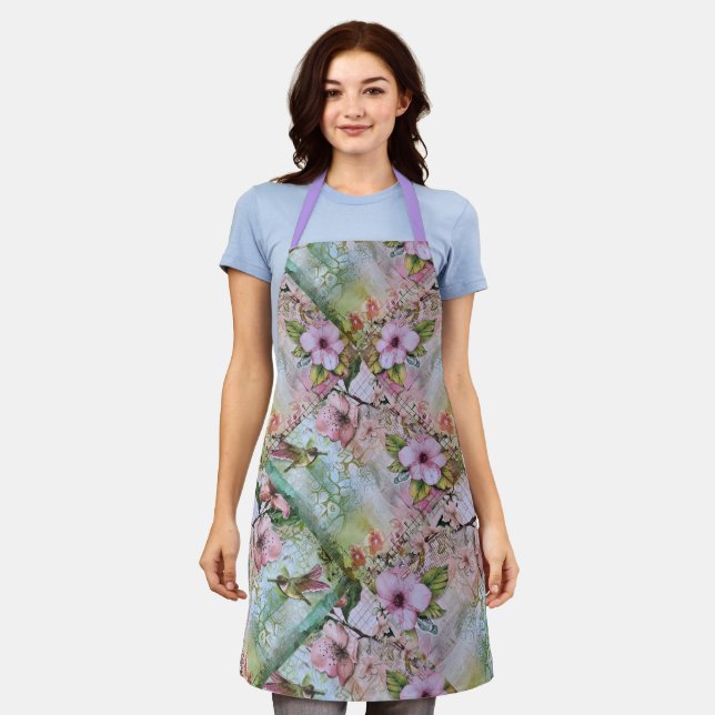 Delantal Floral inspirada en la descomposición de la virgen (Gastado)
