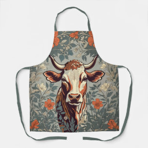 Delantal Floral inspirada por William Morris, Vintage Cow