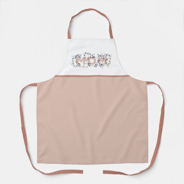 Delantal Floral Mom Mother's Day Custom Name Apron (Anverso)