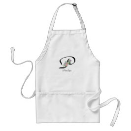 Delantal Floral Monogram letter P Retirement Apron