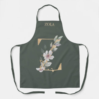 Delantal Floral monograma Z personalizada