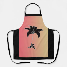 Delantal Floral Negro Pastel