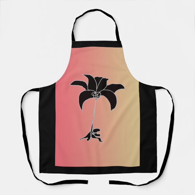 Delantal Floral Negro Pastel (Anverso)