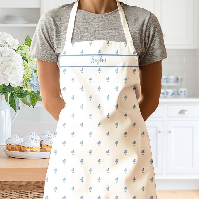 Delantal Floral Olvídate No (Forget Me Nots Floral Apron)