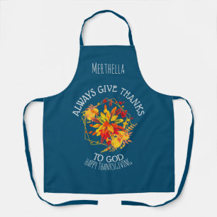 Delantal Floral personalizada Feliz Día de Acción de Gracia