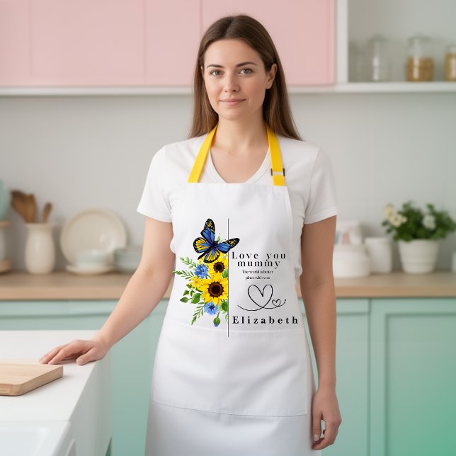 Delantal Floral Personalizado Ama a Mamá (Subido por el creador)