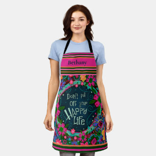 Delantal Floral Personalizado capricho Feliz Vida Inespirit