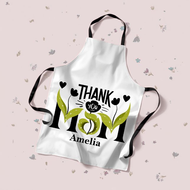 Delantal Floral Personalizado 'Gracias Mamá' (Subido por el creador)