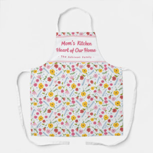 Delantal Floral Personalizado Regalo para Mamá de 