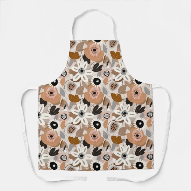 Delantal Floral Retro Apron de Mujeres Modernas de Mediano  (Anverso)