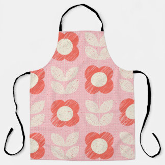 Delantal Floral retro con estilo escandinavo sin soldadura