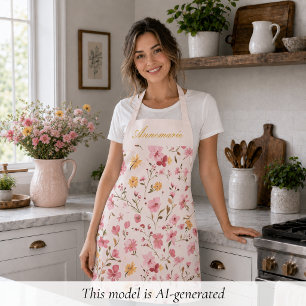 Delantal Floral Rosa