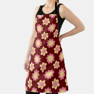Delantal Floral Rosa y Amarillo Lindo