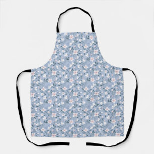 Delantal Floral rosa y blanca sin inconfundibles con hojas
