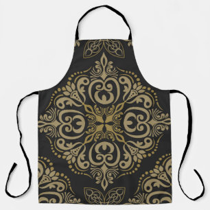Delantal Floral sin costuras, vintage, diseño botánico.
