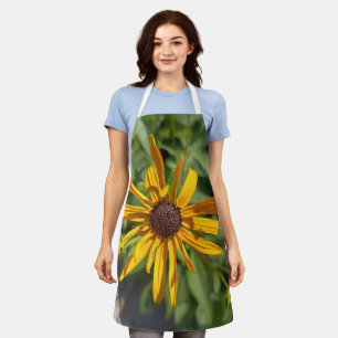 Delantal Floral Susan de Ojos Negros Dorados Ver