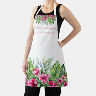 Delantal Floral tropical dulce con cita sarcástica