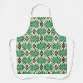 Delantal floral verde total