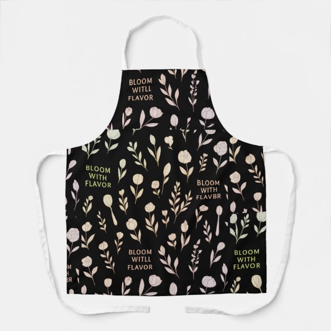 Delantal Florecer con sabor – Floral  (Anverso)