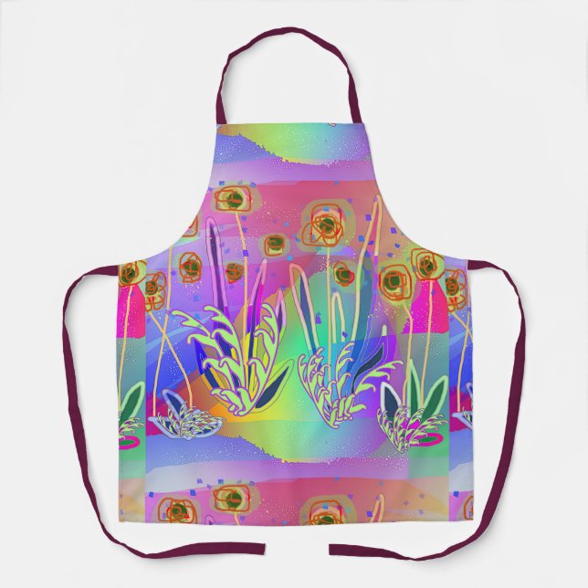 Delantal Florecimiento de grillos arcoiris (Anverso)