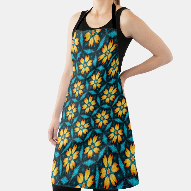Delantal Flores abstractas amarillas (in situ)