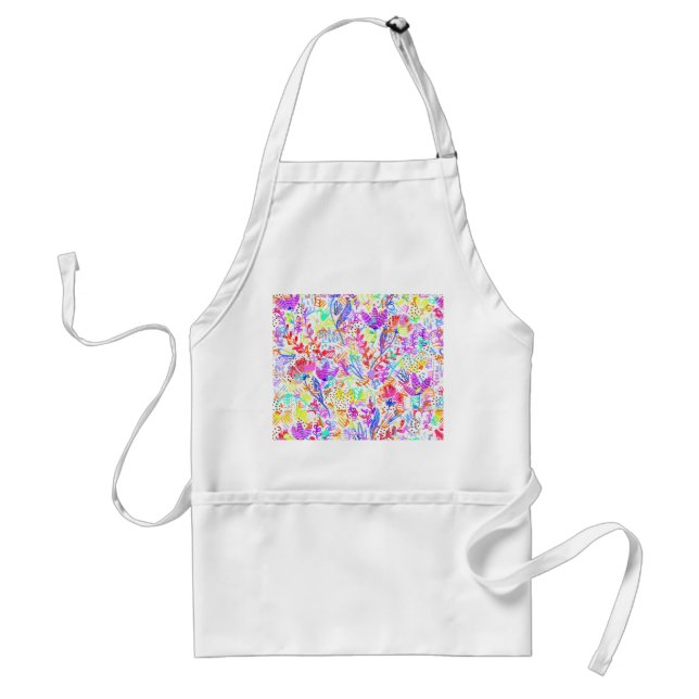 Delantal Flores abstractas pastel (Frente)