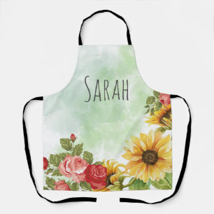 Delantal flores acuáticas Personalizable de Kitchen Apron