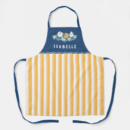 Delantal Flores amarillas Bonito amarillas azules