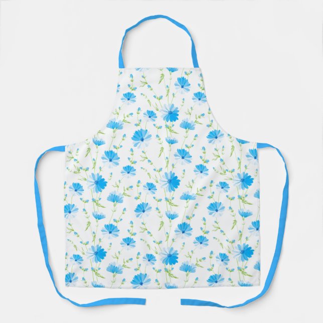Delantal Flores Apron-Blue (Anverso)