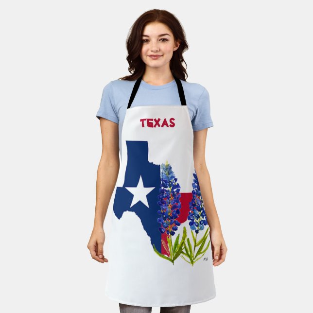 Delantal Flores azules de Bluebonnets Texas (Gastado)