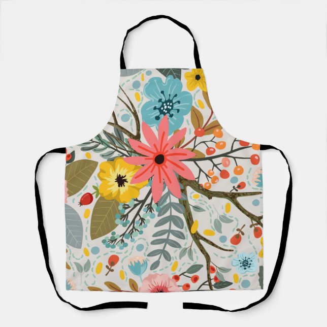 Delantal Flores Coloridas Cuta de acuarela (Anverso)