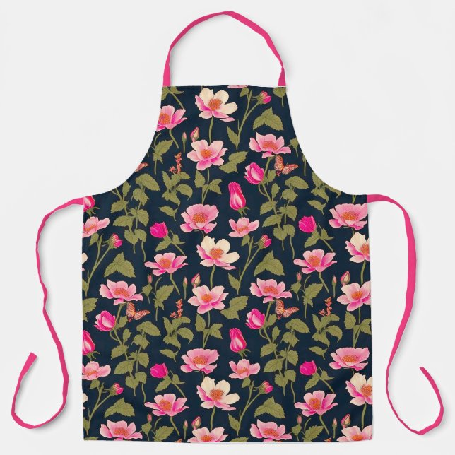 Delantal Flores coloridas-Patrón floral 22 - Apron (Anverso)