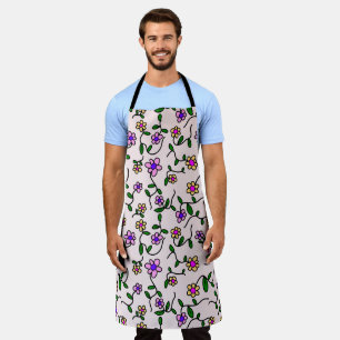 Delantal Flores Coloridas, Patrón Floral, Verdor, Boho