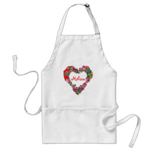 Delantal Flores con forma de corazón