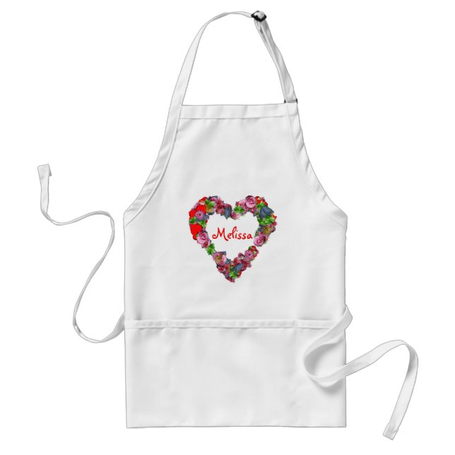 Delantal Flores con forma de corazón (Frente)