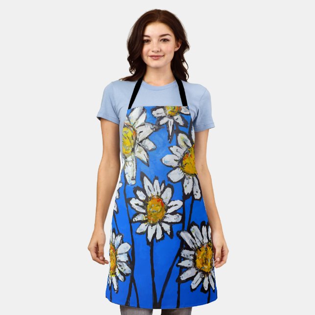 Delantal Flores con pedales blancos (Gastado)