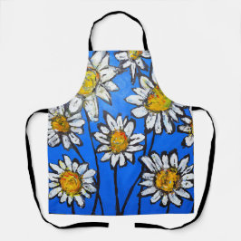 Delantal Flores con pedales blancos