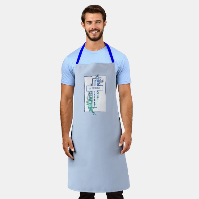Delantal Flores cruzadas sacerdotales personalizadas (Gastado)