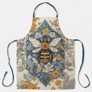 Delantal Flores de abeja y silvestres de época