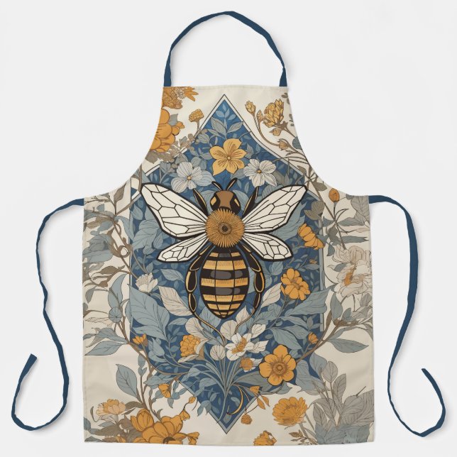 Delantal Flores de abeja y silvestres de época (Anverso)
