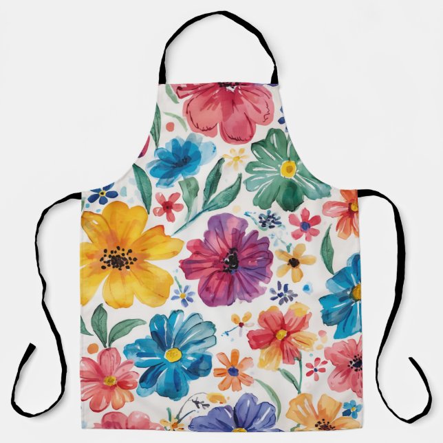 Delantal Flores de acuarela lindas (Anverso)
