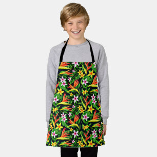 Delantal Flores de acuarela y patrón floral de frutas-23768