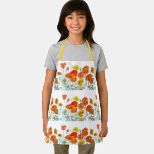 Delantal Flores de amapola rojas naranjas amarillas Amapola