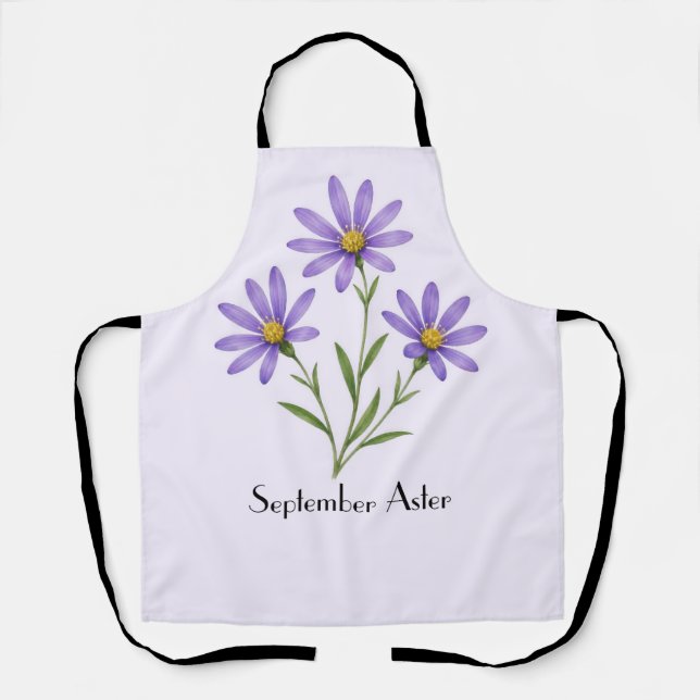 Delantal Flores de Aster de Septiembre  (Anverso)
