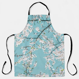 Delantal Flores de cerezo: Tendencia floral turquesa